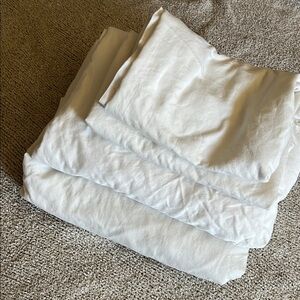 Threshold White Cotton Sheet Set